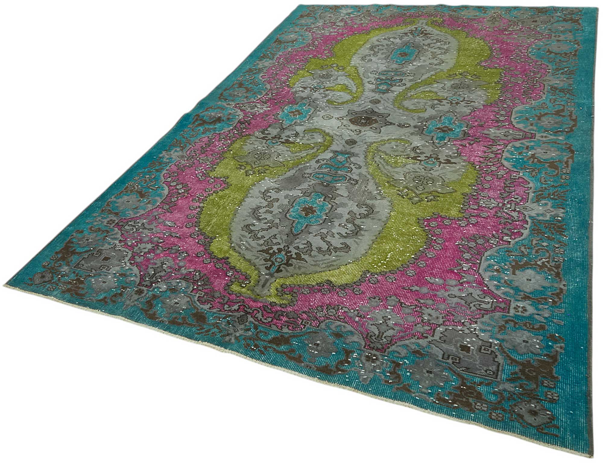 6x10 Vintage Hand-Carved Turkish Rug - 46987