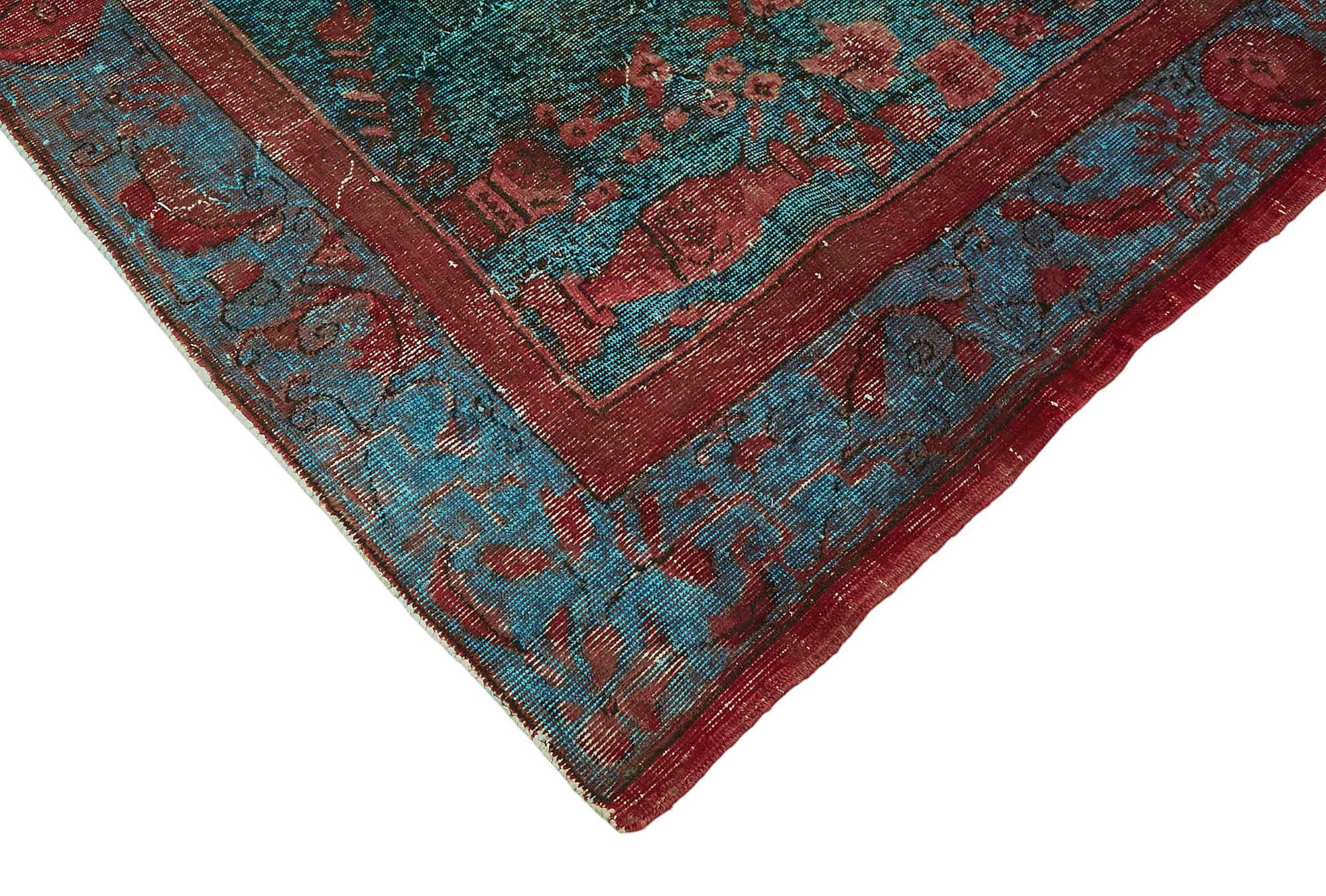 7x11 Vintage Hand-Carved Turkish Rug - 46988