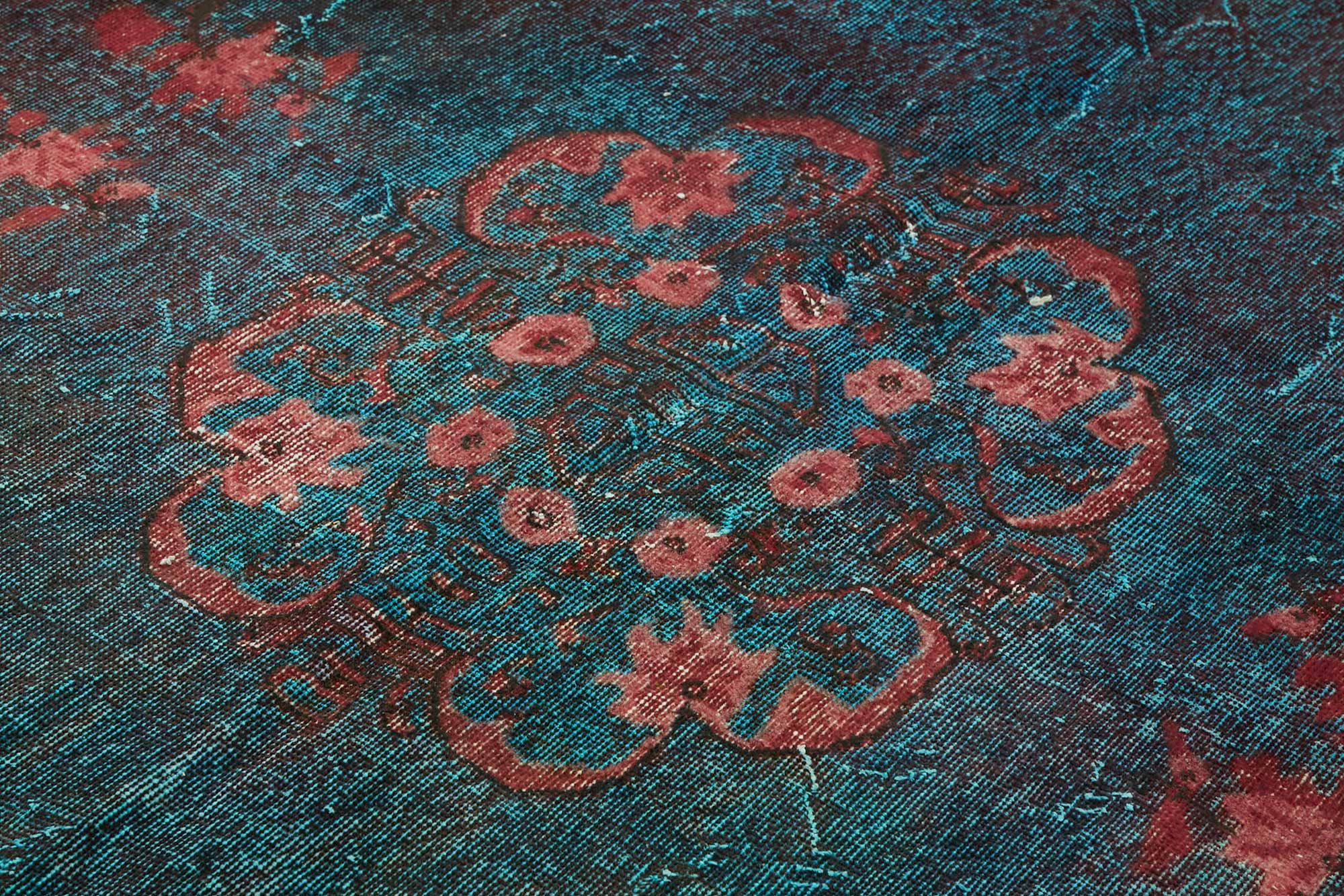 7x11 Vintage Hand-Carved Turkish Rug - 46988