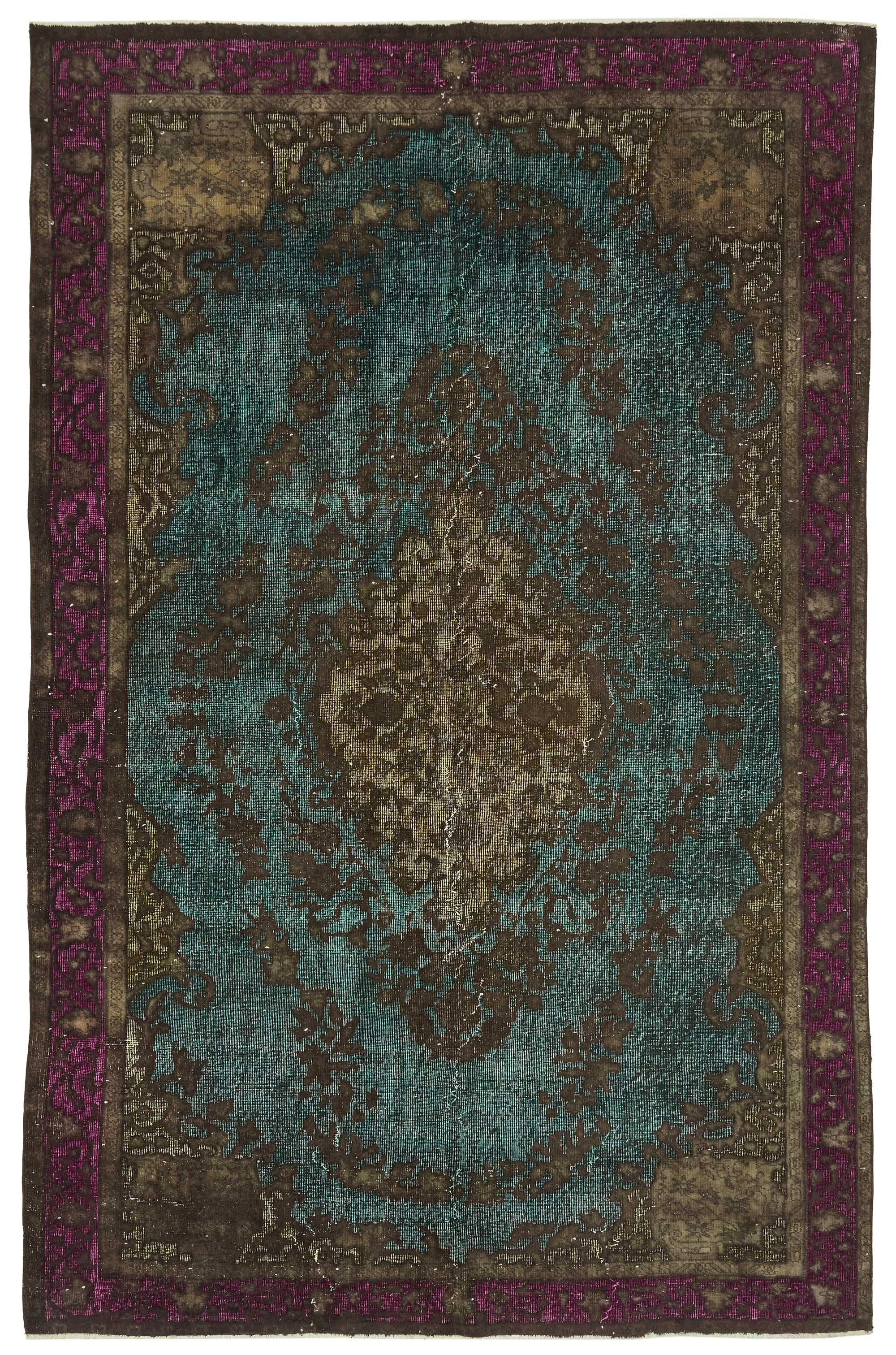 7x10 Vintage Hand-Carved Turkish Rug - 46990