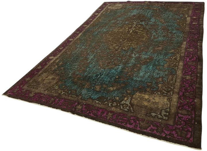 7x10 Vintage Hand-Carved Turkish Rug - 46990