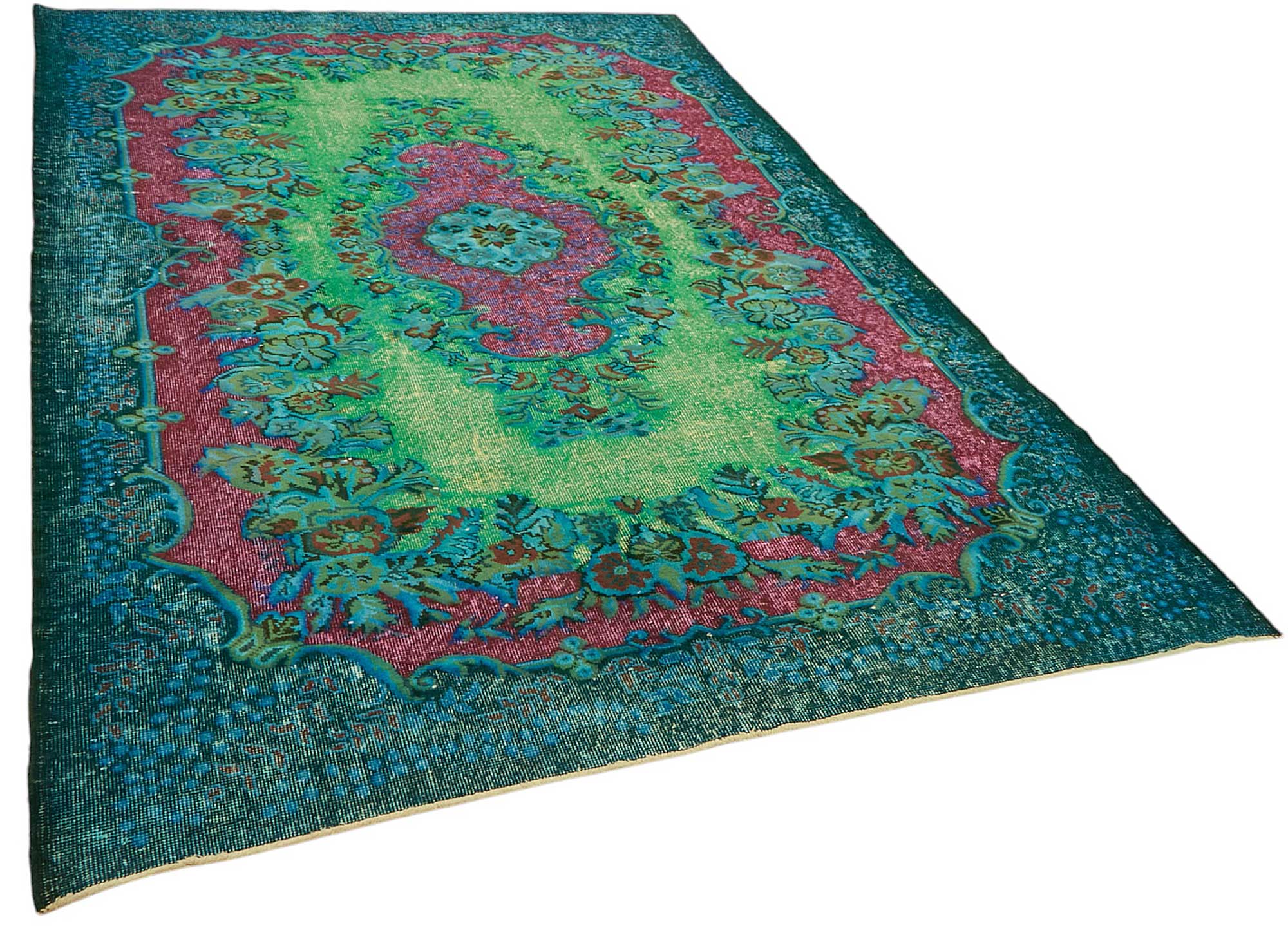 6x10 Vintage Hand-Carved Turkish Rug - 46991