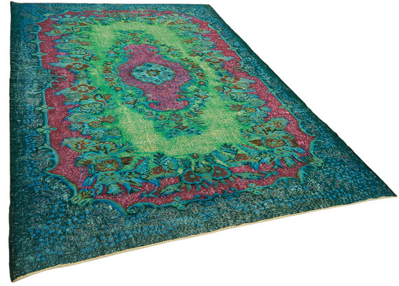 6x10 Vintage Hand-Carved Turkish Rug - 46991