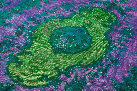 7x11 Vintage Hand-Carved Turkish Rug - 46995