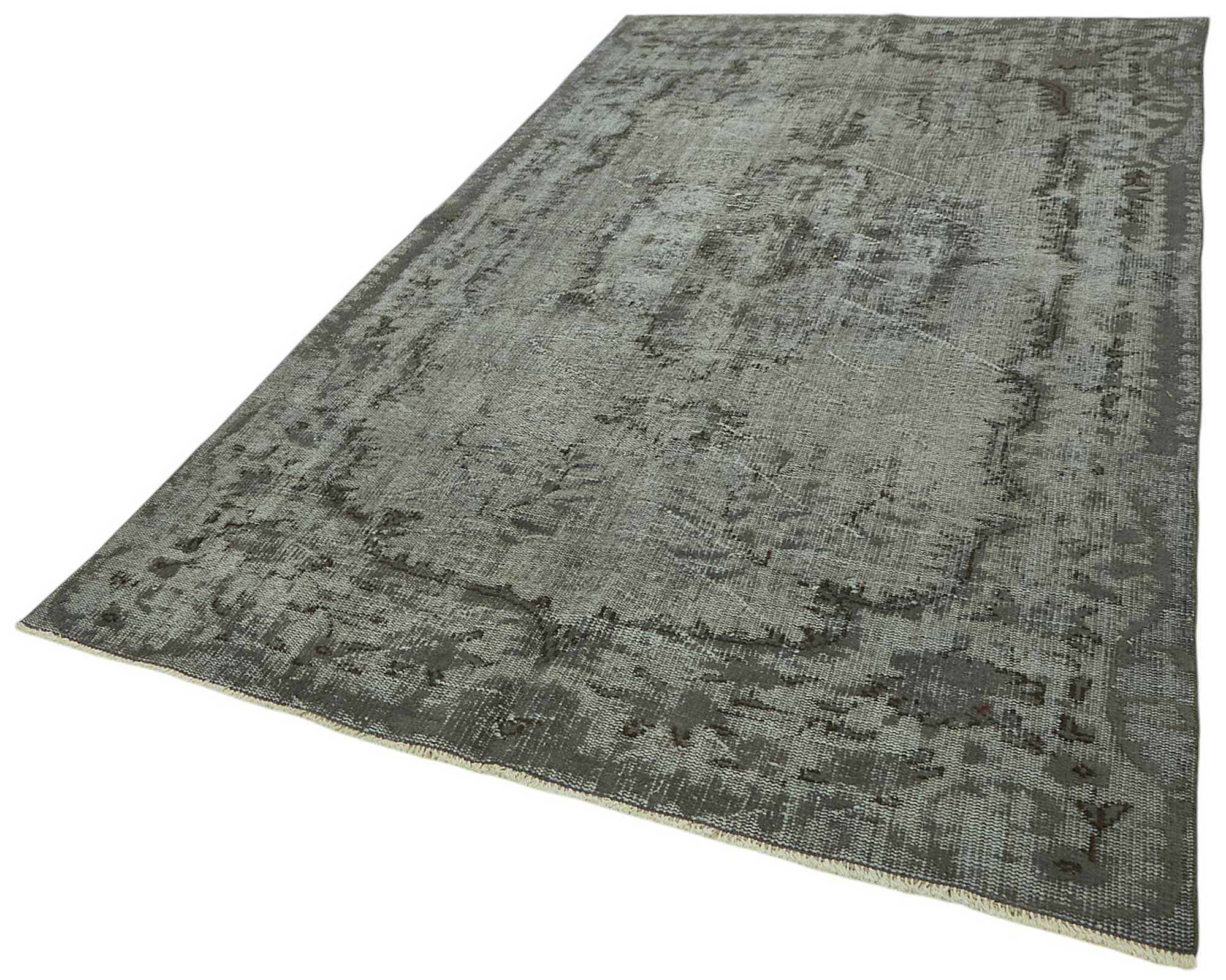 6x9 Vintage Hand-Carved Turkish Rug - 46996