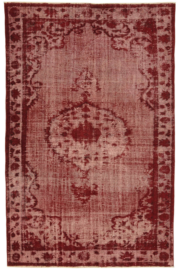 6x9 Vintage Hand-Carved Turkish Rug - 46997