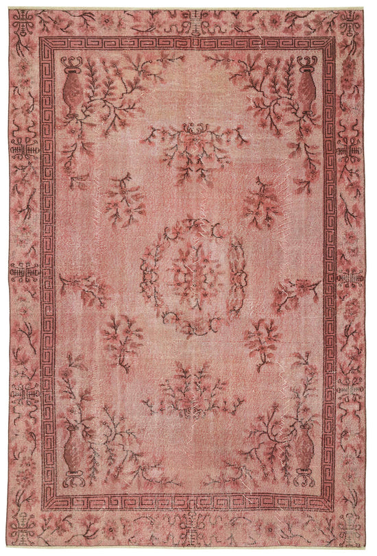 7x10 Vintage Hand-Carved Turkish Rug - 46998