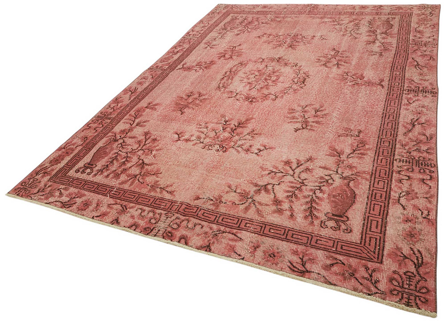 7x10 Vintage Hand-Carved Turkish Rug - 46998