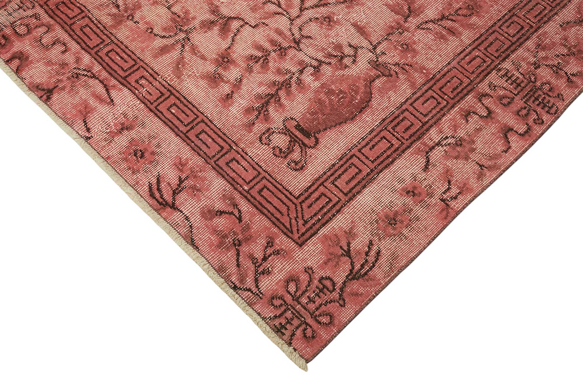 7x10 Vintage Hand-Carved Turkish Rug - 46998