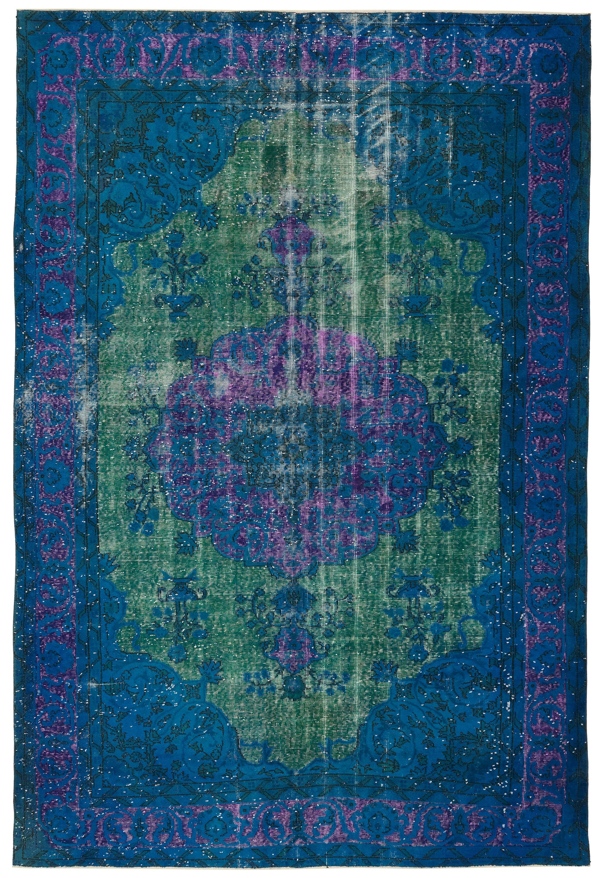 7x11 Vintage Hand-Carved Turkish Rug - 47001