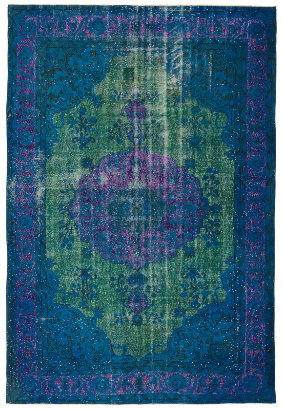 7x11 Vintage Hand-Carved Turkish Rug - 47001