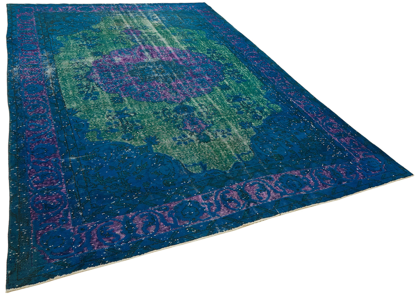 7x11 Vintage Hand-Carved Turkish Rug - 47001
