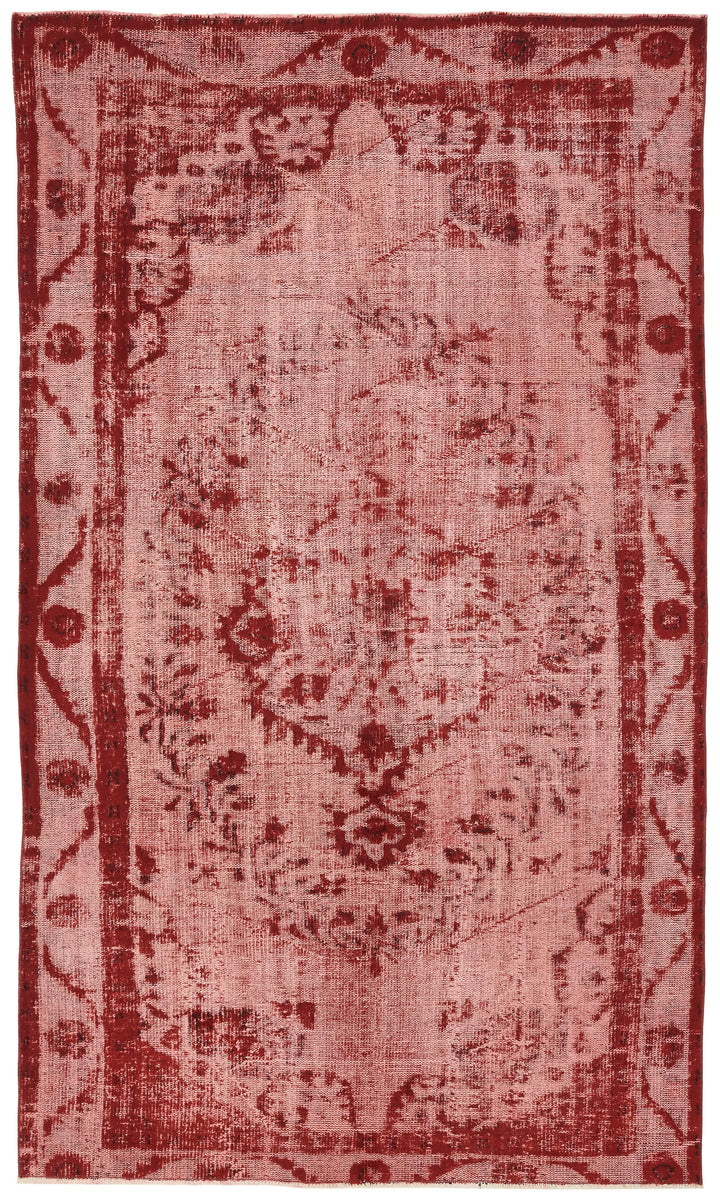6x10 Vintage Hand-Carved Turkish Rug - 47002