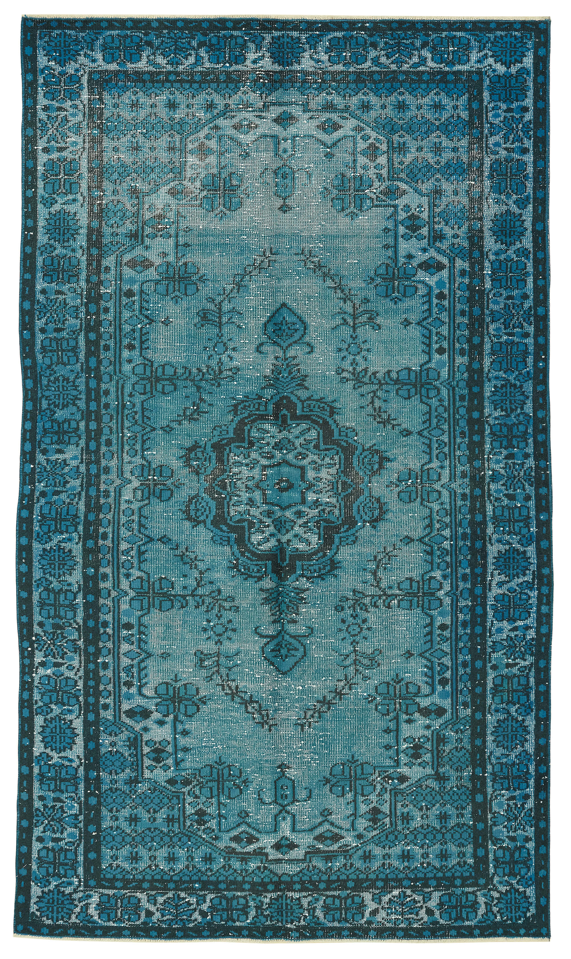 5x9 Vintage Hand-Carved Turkish Rug - 47005