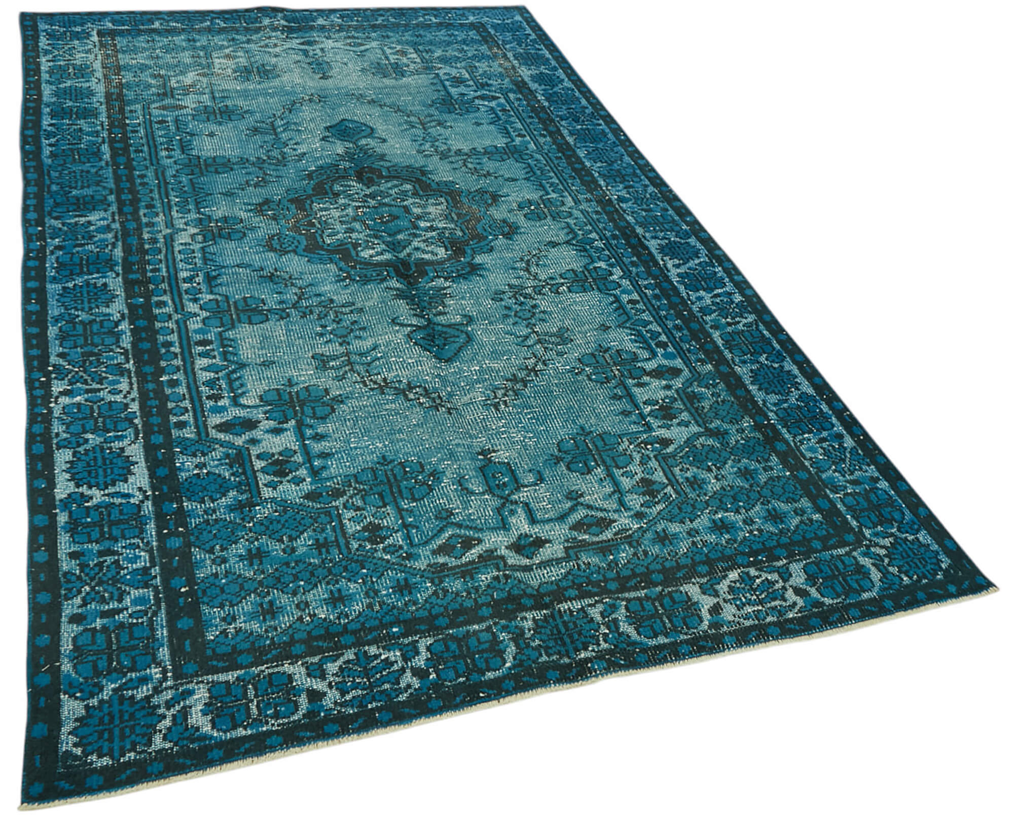 5x9 Vintage Hand-Carved Turkish Rug - 47005