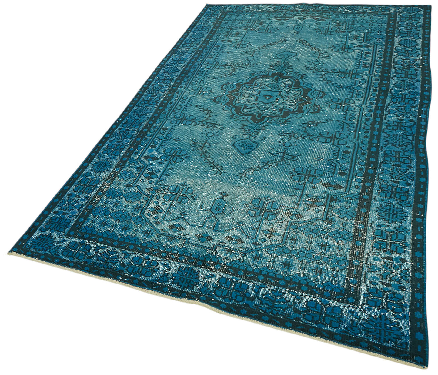 5x9 Vintage Hand-Carved Turkish Rug - 47005