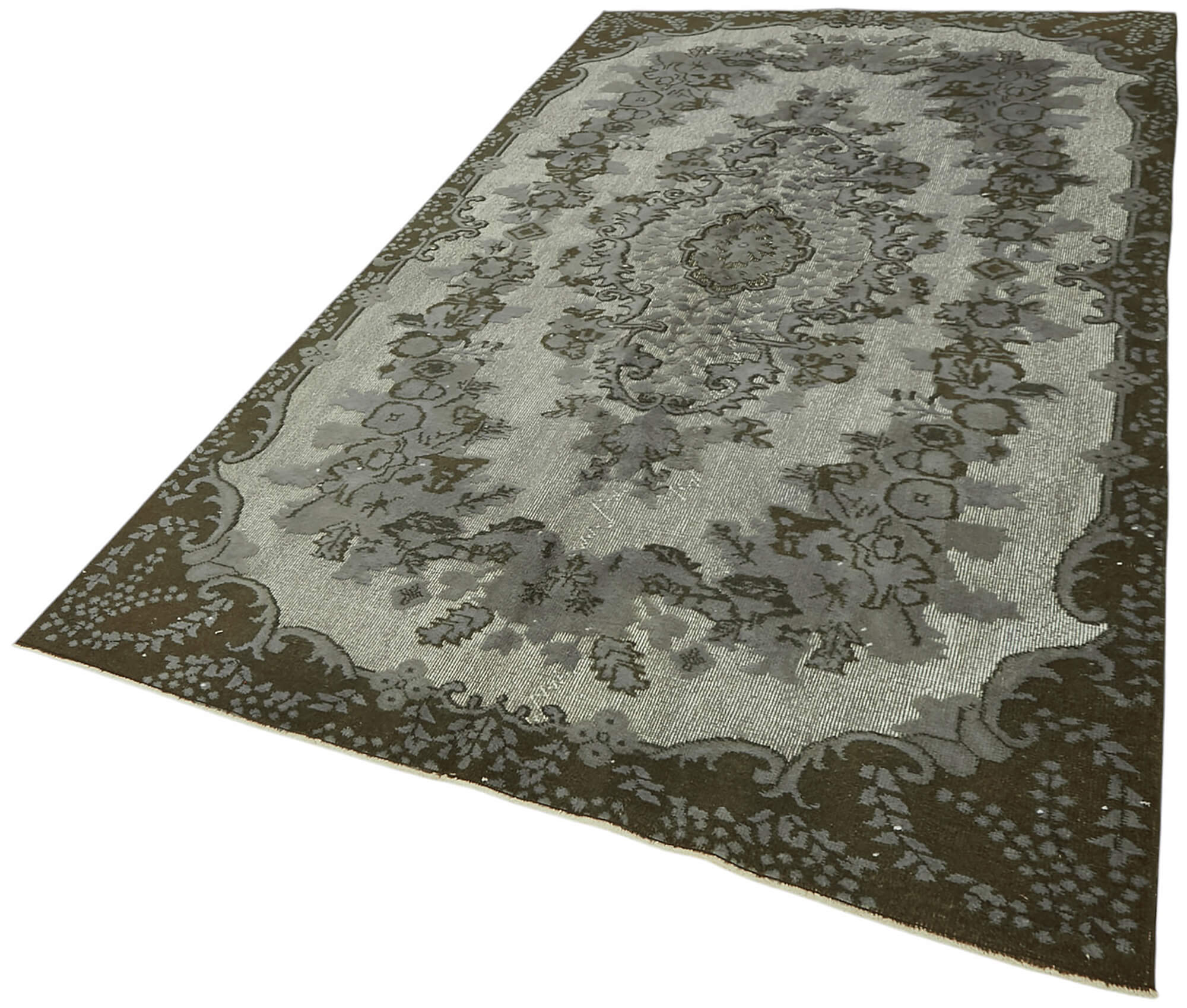 6x10 Vintage Hand-Carved Turkish Rug - 47007
