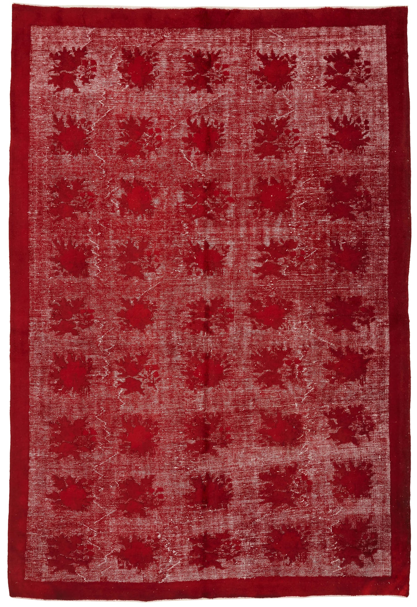 7x10 Vintage Hand-Carved Turkish Rug - 47008