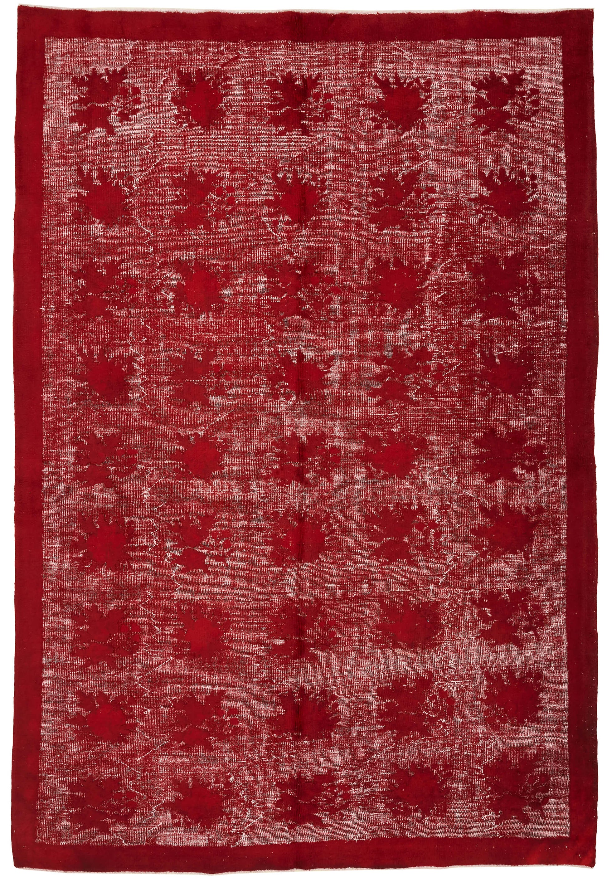 7x10 Vintage Hand-Carved Turkish Rug - 47008