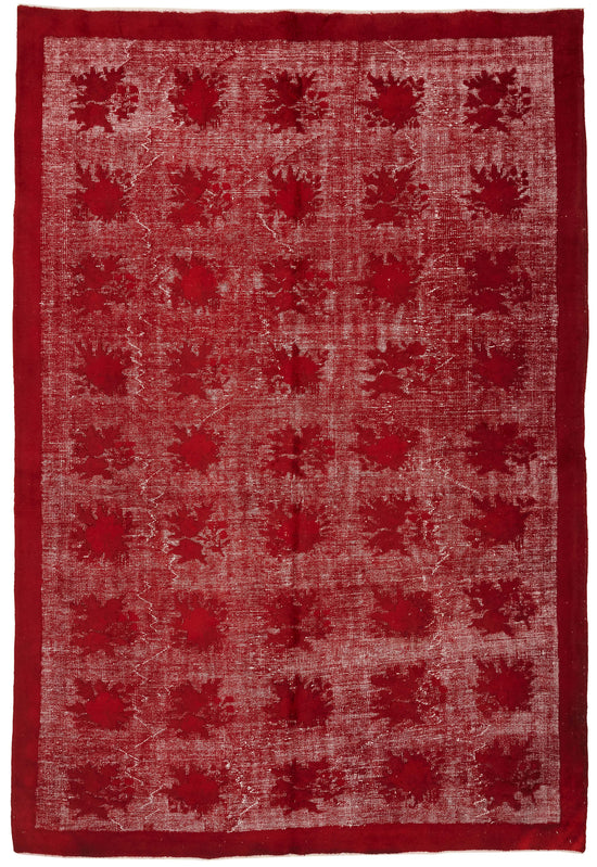 7x10 Vintage Hand-Carved Turkish Rug - 47008