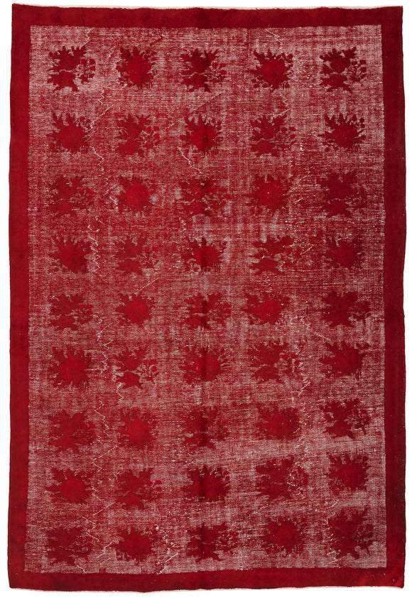 7x10 Vintage Hand-Carved Turkish Rug - 47008