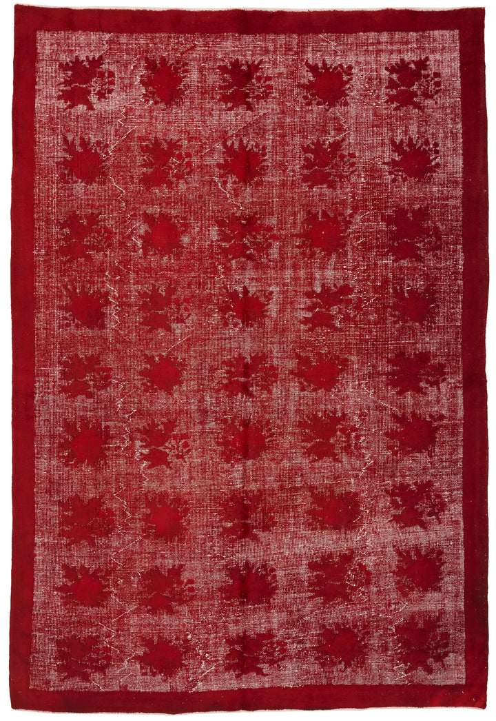 7x10 Vintage Hand-Carved Turkish Rug - 47008