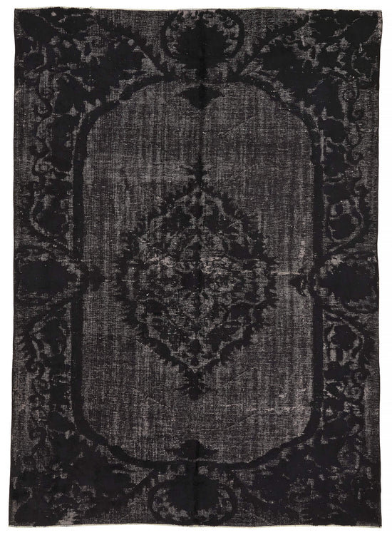 7x10 Vintage Hand-Carved Turkish Rug - 47009