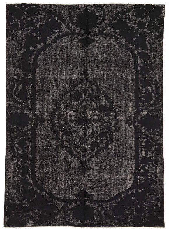 7x10 Vintage Hand-Carved Turkish Rug - 47009