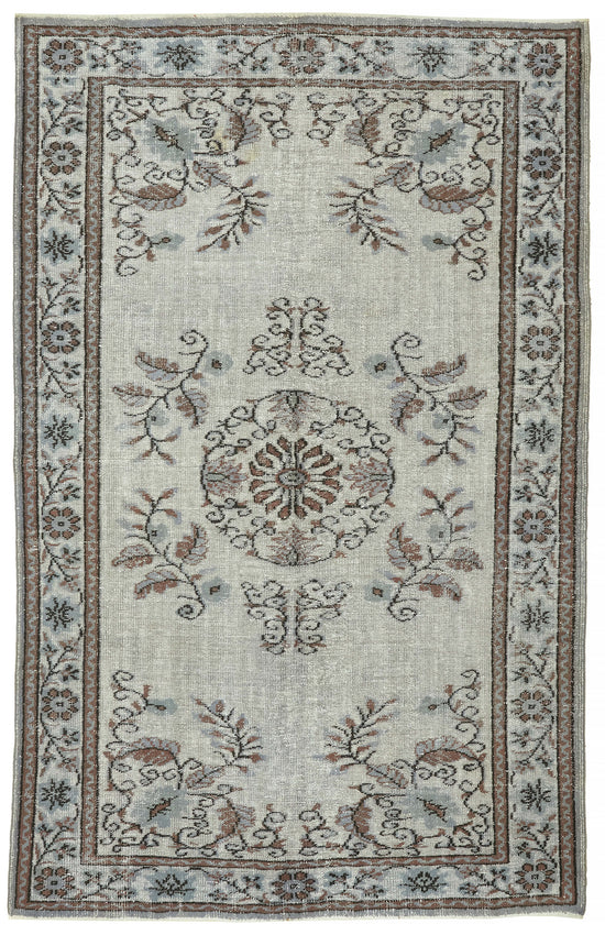 6x9 Vintage Hand-Carved Turkish Rug - 47010