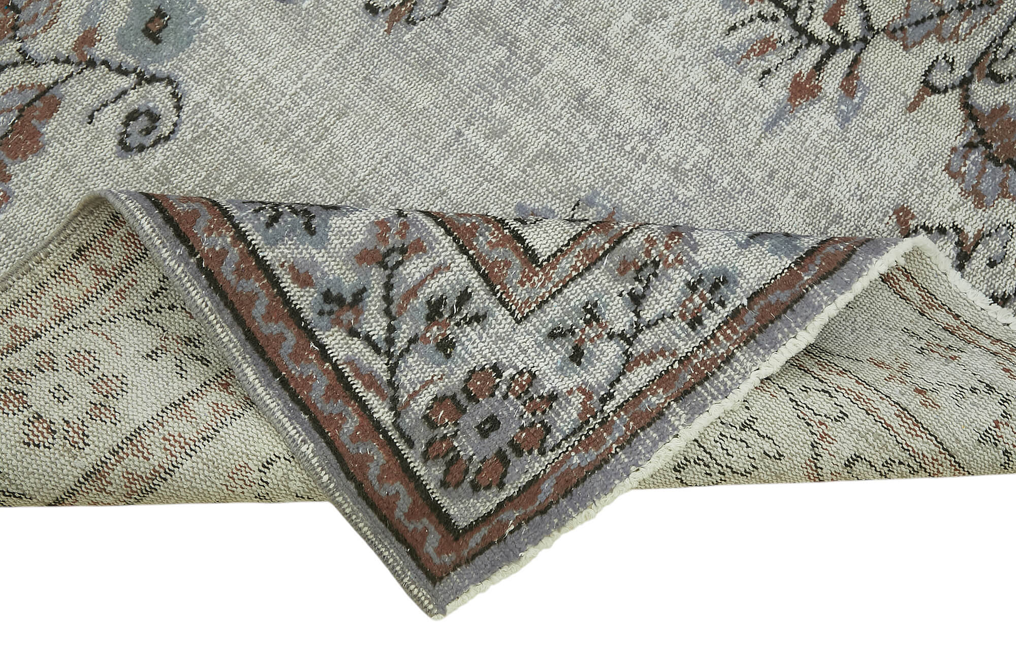 6x9 Vintage Hand-Carved Turkish Rug - 47010