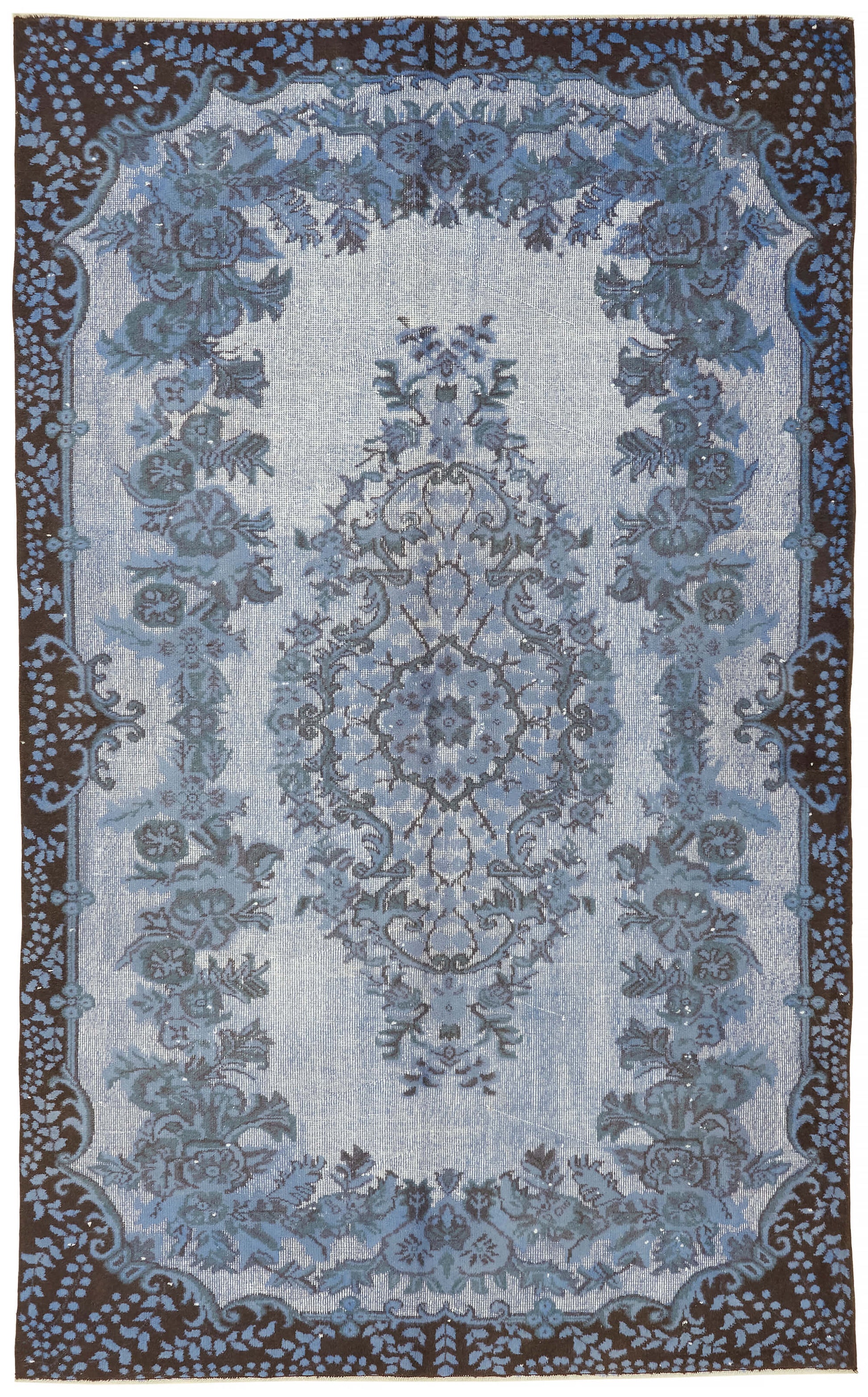 6x9 Vintage Hand-Carved Turkish Rug - 47012