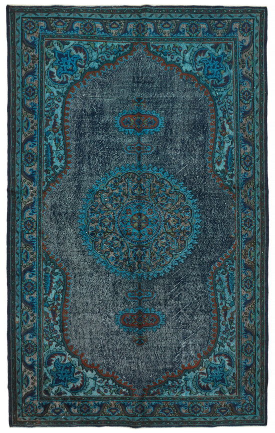 7x11 Vintage Hand-Carved Turkish Rug - 47013