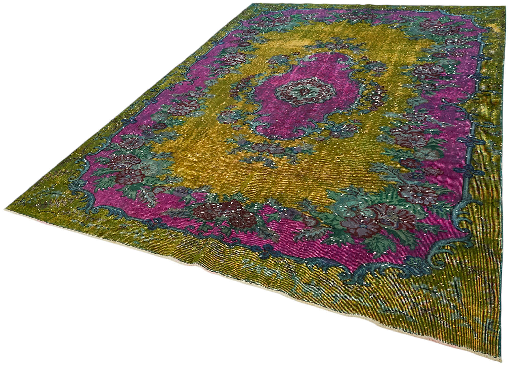 7x10 Vintage Hand-Carved Turkish Rug - 47018