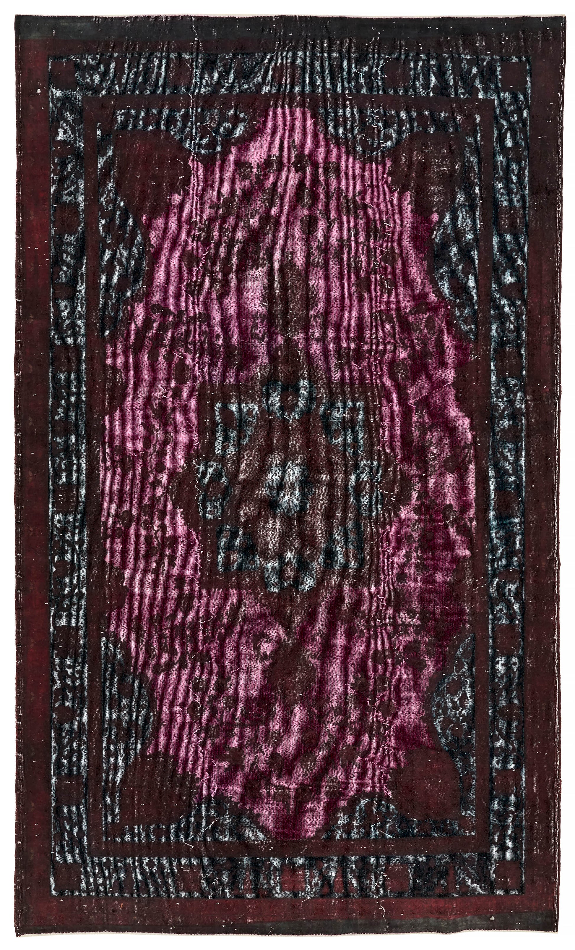 7x12 Vintage Hand-Carved Turkish Rug - 47019