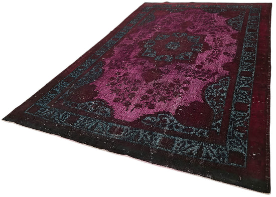 7x12 Vintage Hand-Carved Turkish Rug - 47019