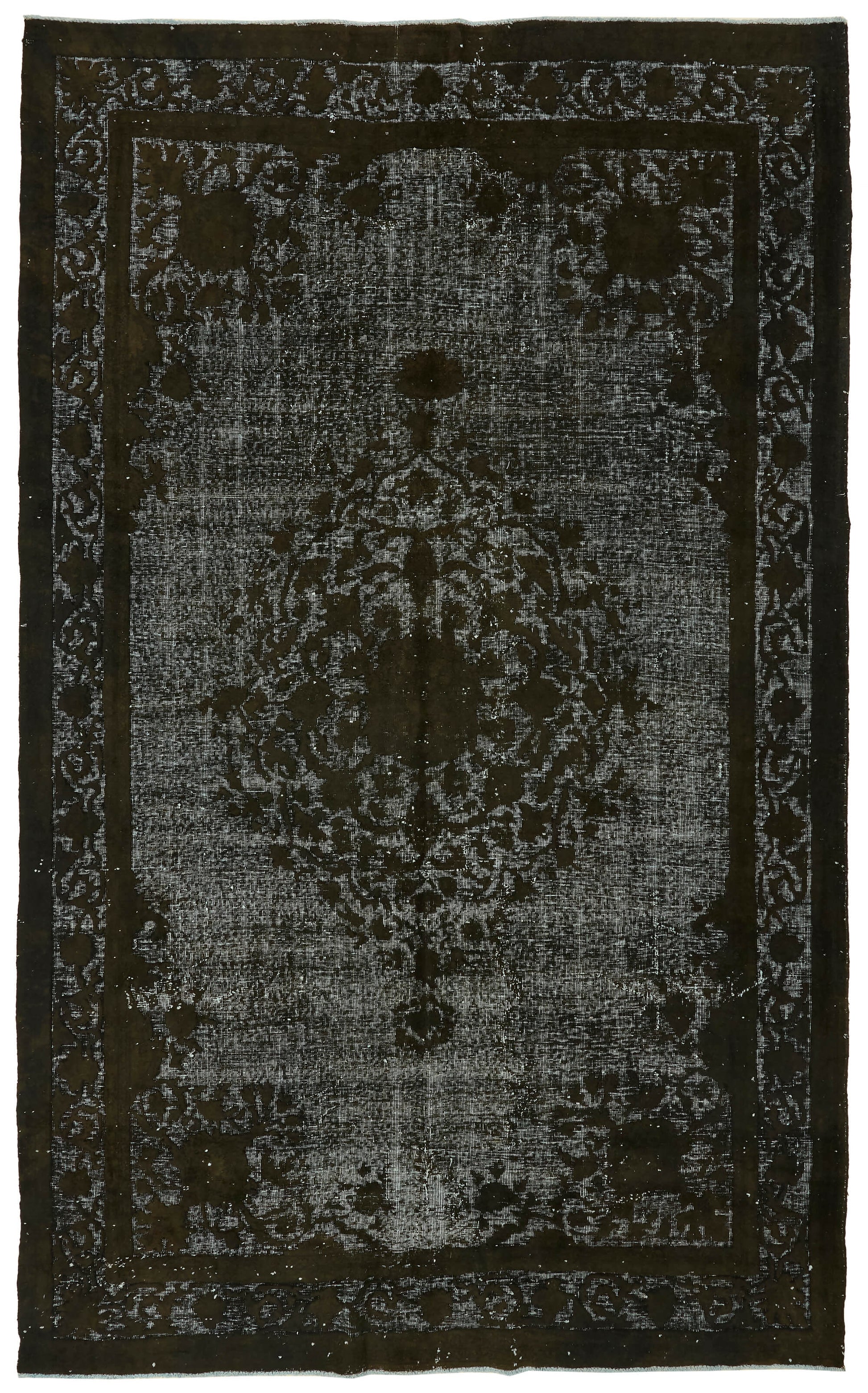 7x11 Vintage Hand-Carved Turkish Rug - 47021
