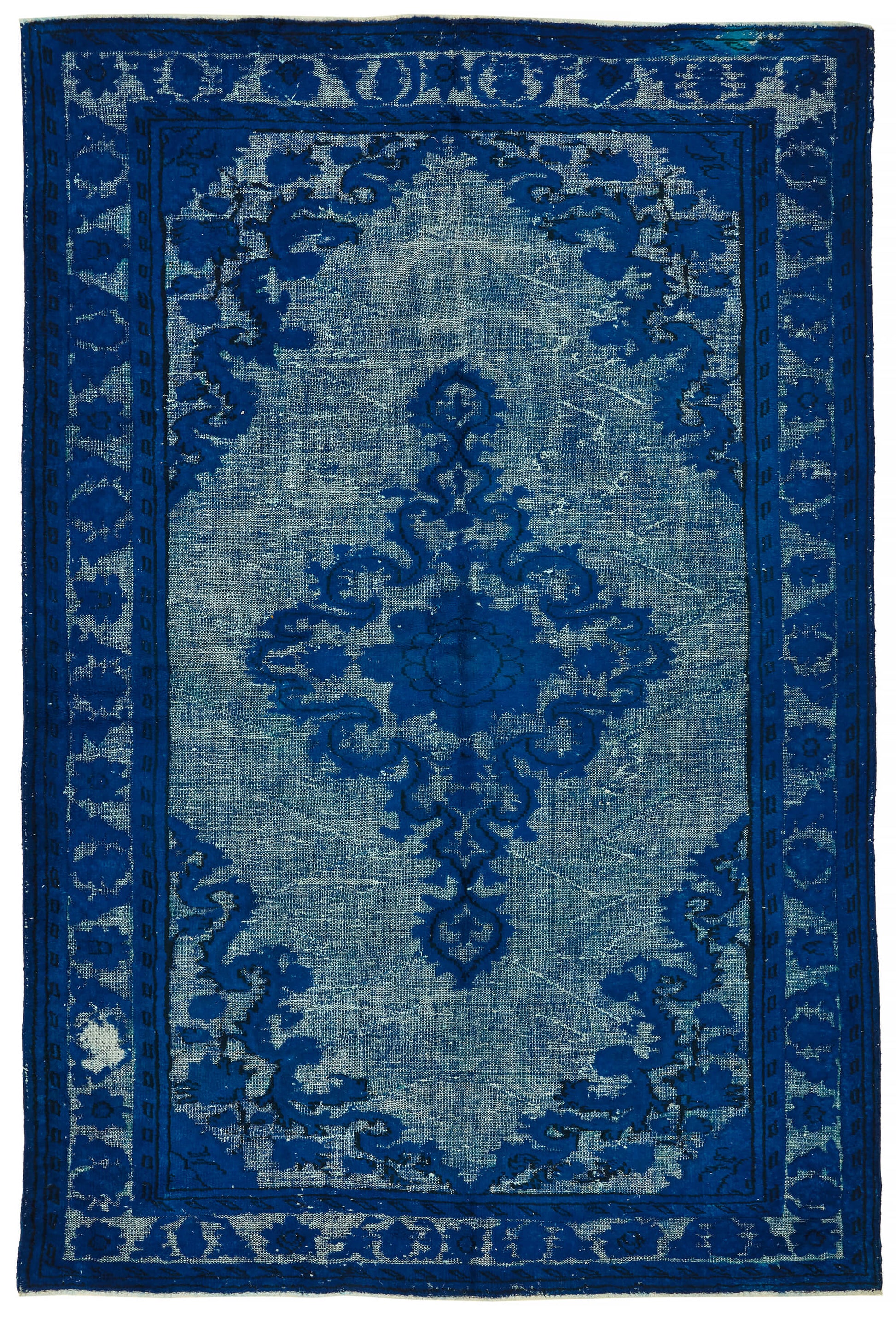 7x11 Vintage Hand-Carved Turkish Rug - 47023