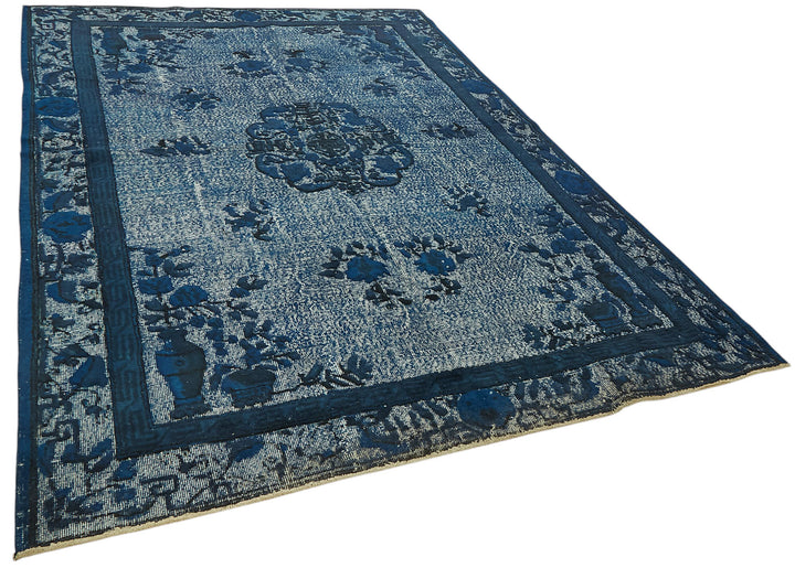 7x11 Vintage Hand-Carved Turkish Rug - 47024