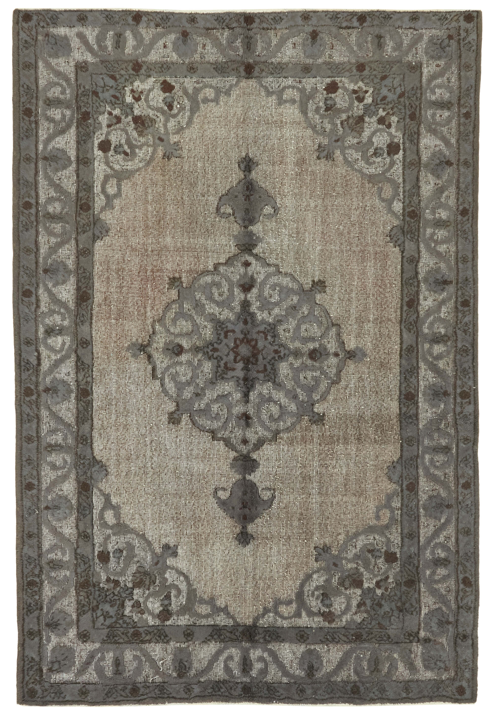 6x9 Vintage Hand-Carved Turkish Rug - 47029