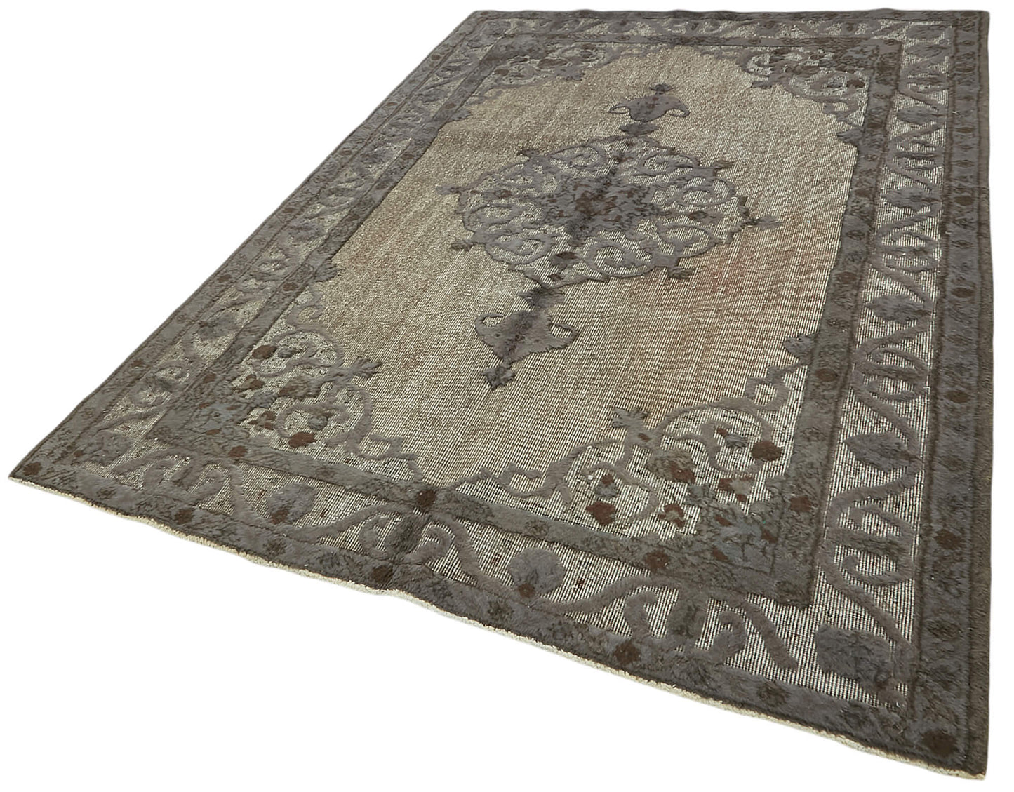 6x9 Vintage Hand-Carved Turkish Rug - 47029