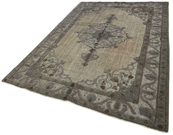 6x9 Vintage Hand-Carved Turkish Rug - 47029