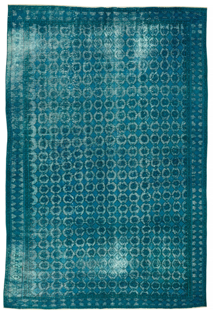 6x9 Vintage Hand-Carved Turkish Rug - 47033