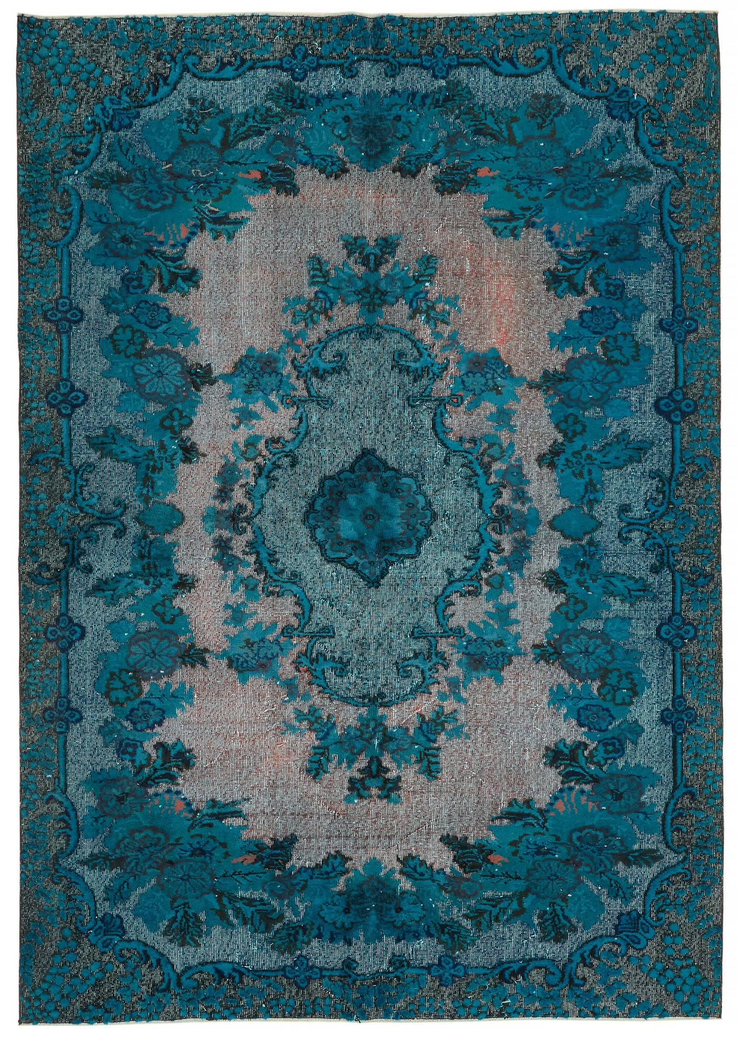 7x10 Vintage Hand-Carved Turkish Rug - 47034