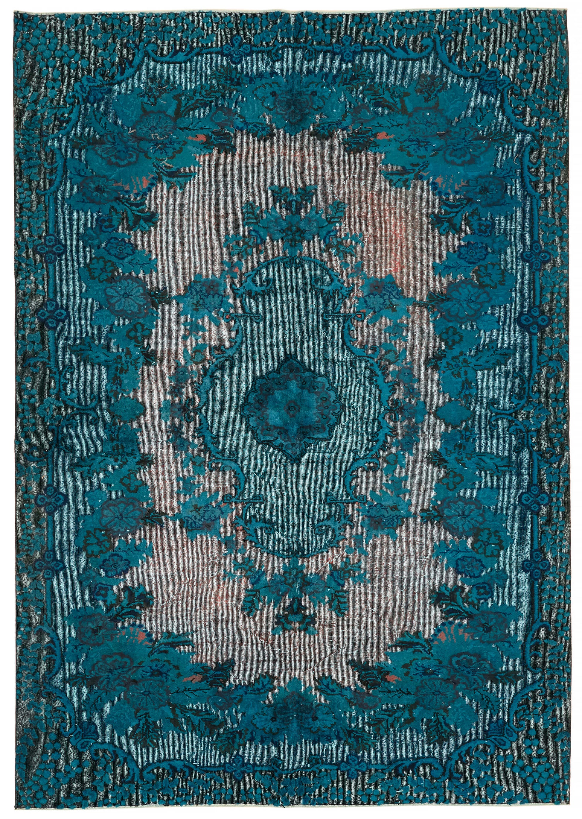 7x10 Vintage Hand-Carved Turkish Rug - 47034