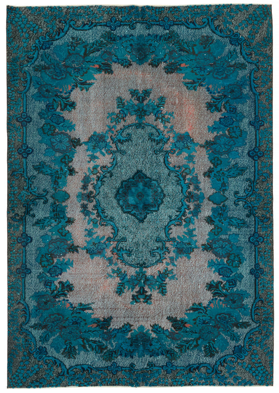 7x10 Vintage Hand-Carved Turkish Rug - 47034