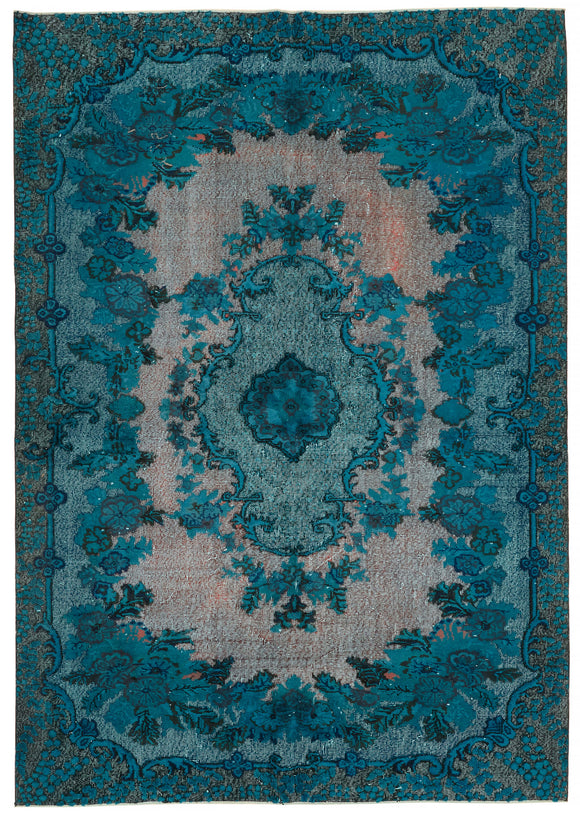 7x10 Vintage Hand-Carved Turkish Rug - 47034