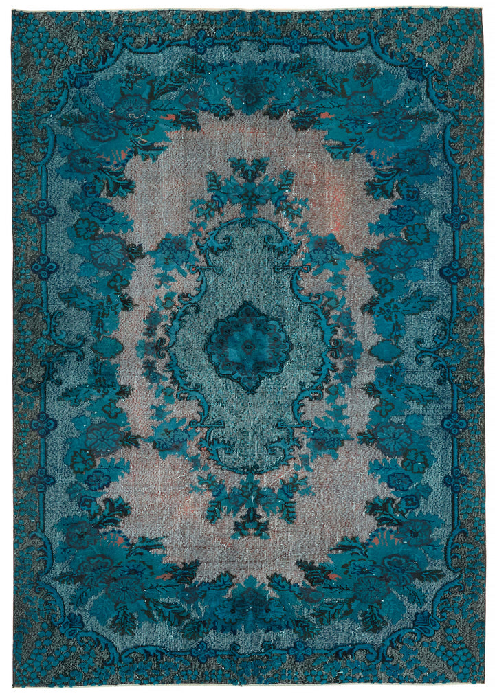 7x10 Vintage Hand-Carved Turkish Rug - 47034