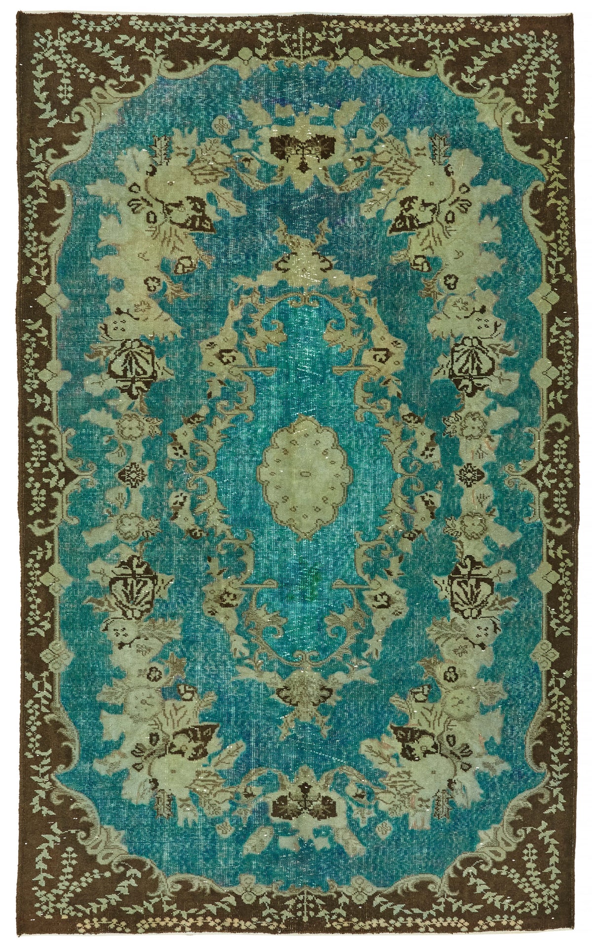 6x10 Vintage Hand-Carved Turkish Rug - 47038