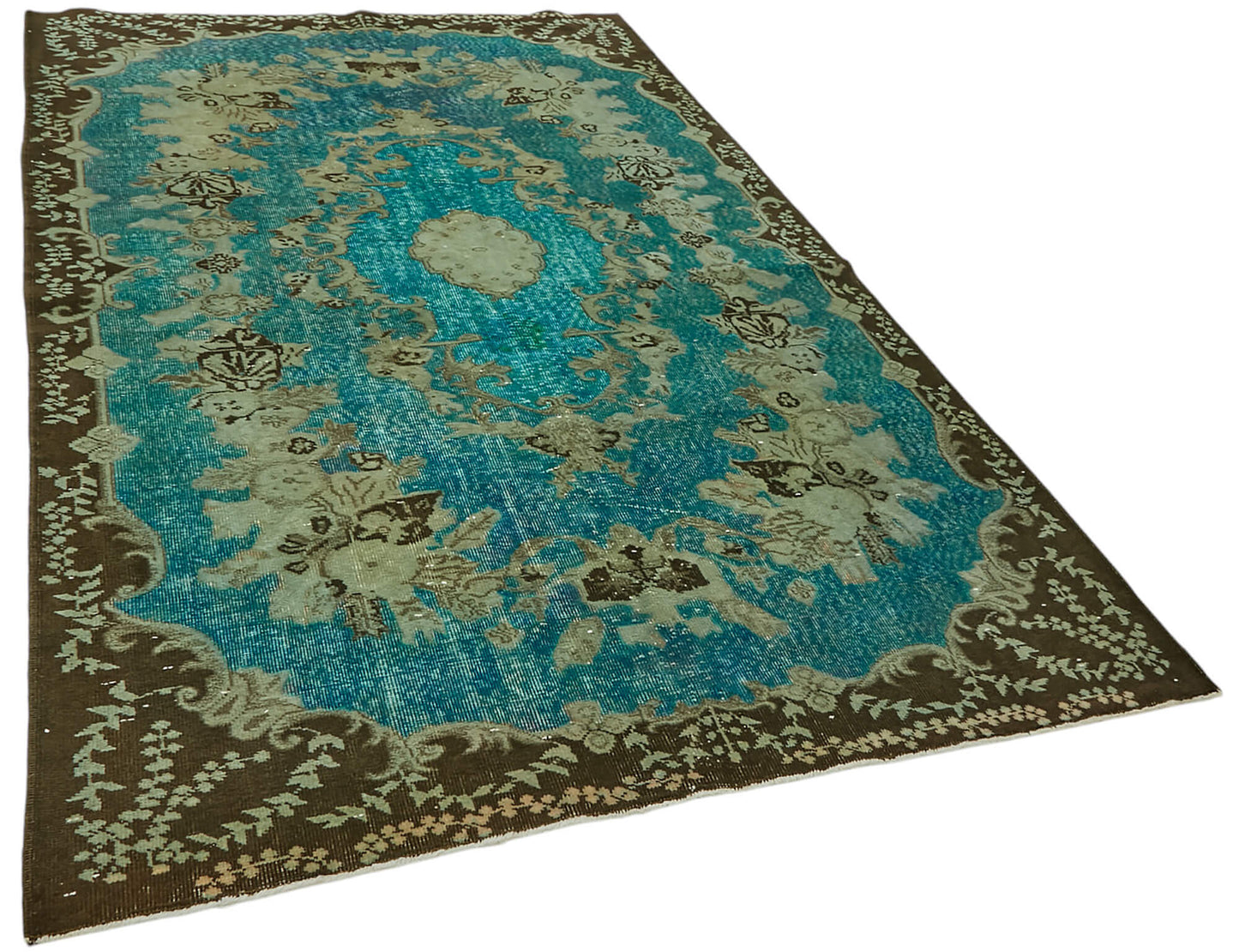 6x10 Vintage Hand-Carved Turkish Rug - 47038