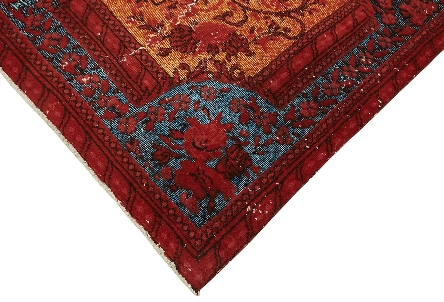 7x10 Vintage Hand-Carved Turkish Rug - 47039